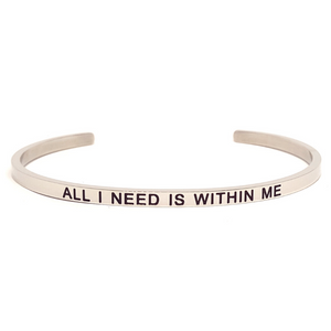 Edelstalen Armband 'ALL I NEED IS WITHIN ME'