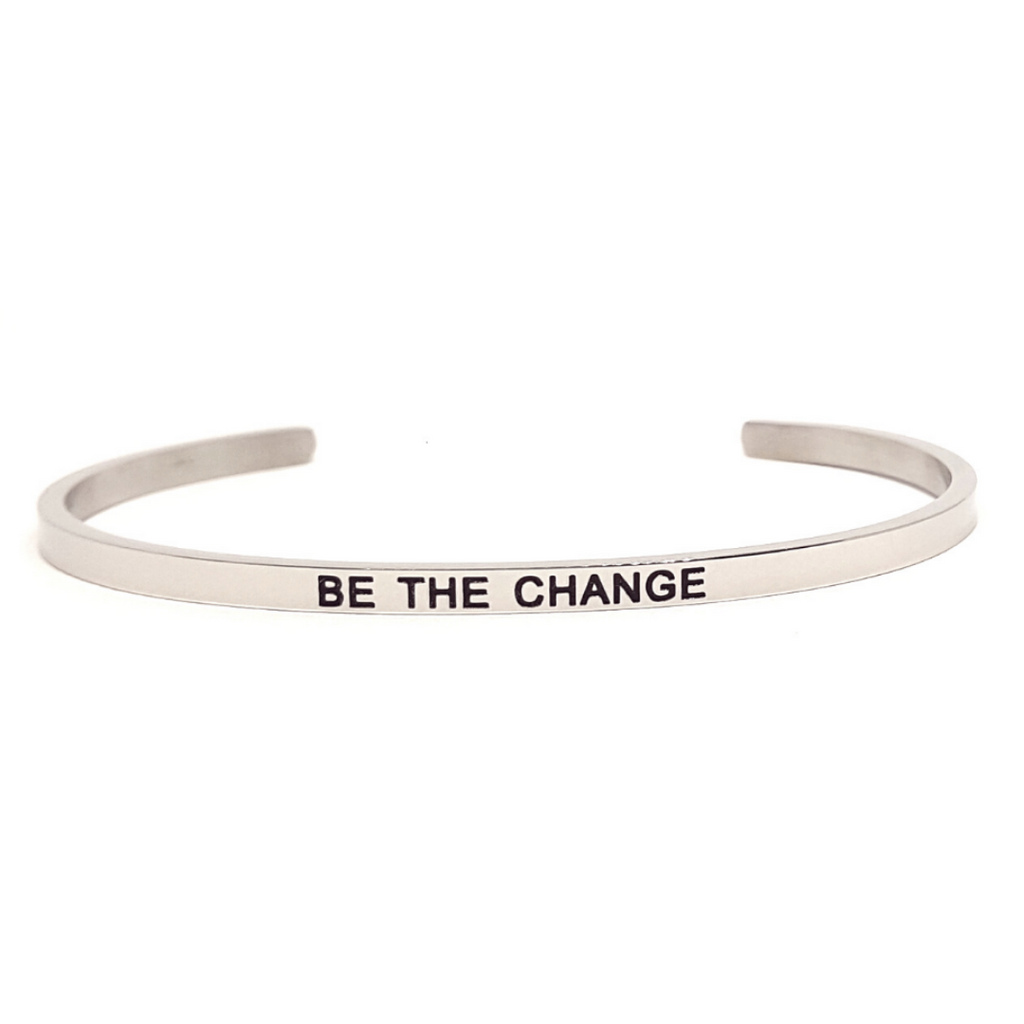 Edelstalen Armband 'BE THE CHANGE'