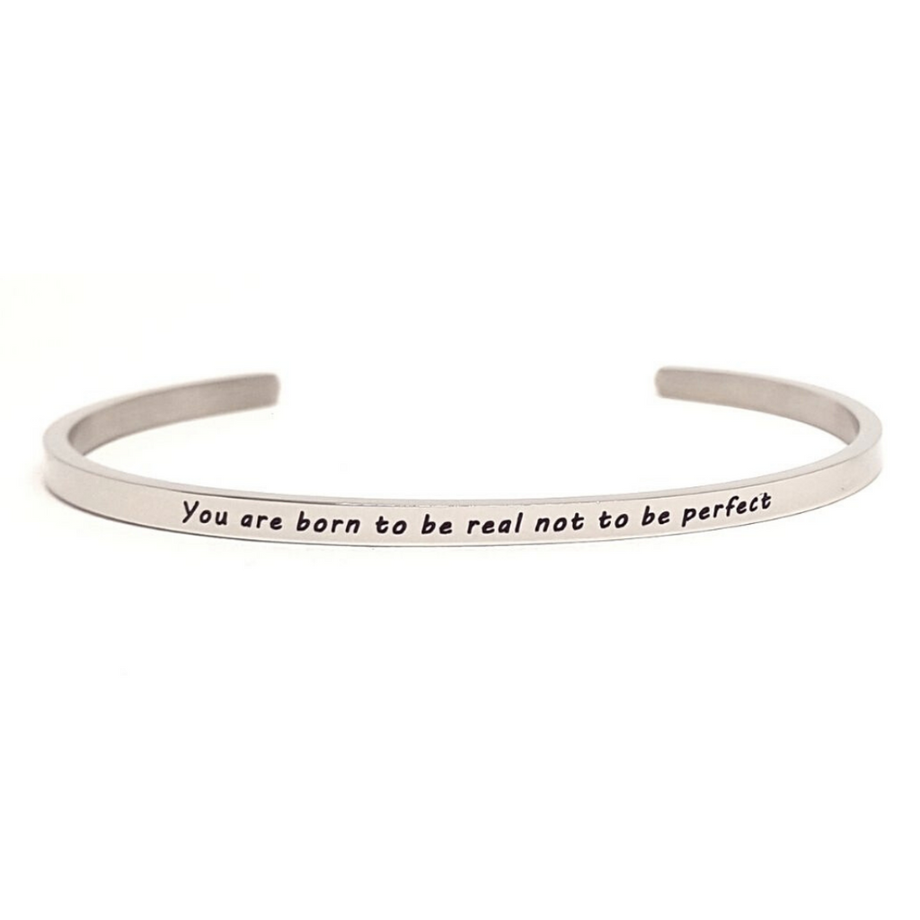 Edelstalen Armband 'You are born to be real...'