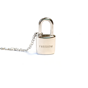 Zilveren Ketting Slotje Hartje 'Freedom'