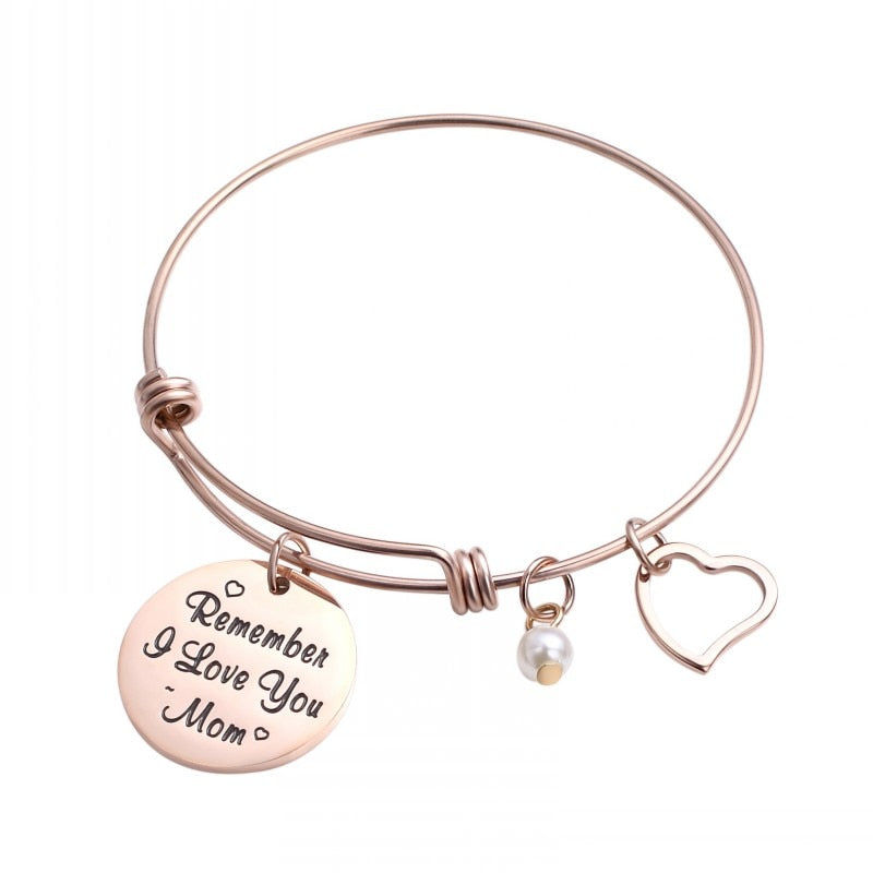 Bedelarmband 'Remember I Love You Mom'