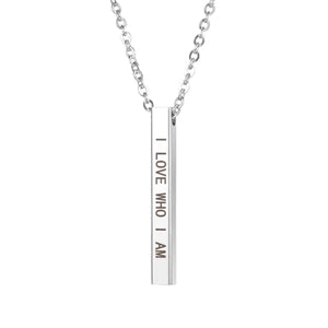 Quote Ketting 'I LOVE WHO I AM'